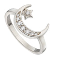 Beginnings Crescent Moon and Star Ring with CZ