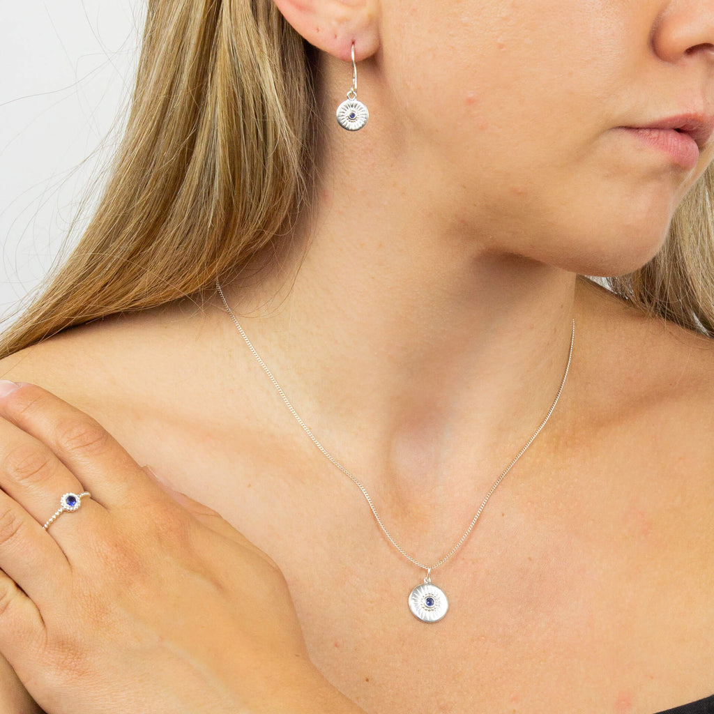 Beginnings Diamond Cut Disc Drop Earrings