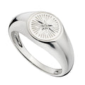 Beginnings Diamond Cut Signet Ring with CZ