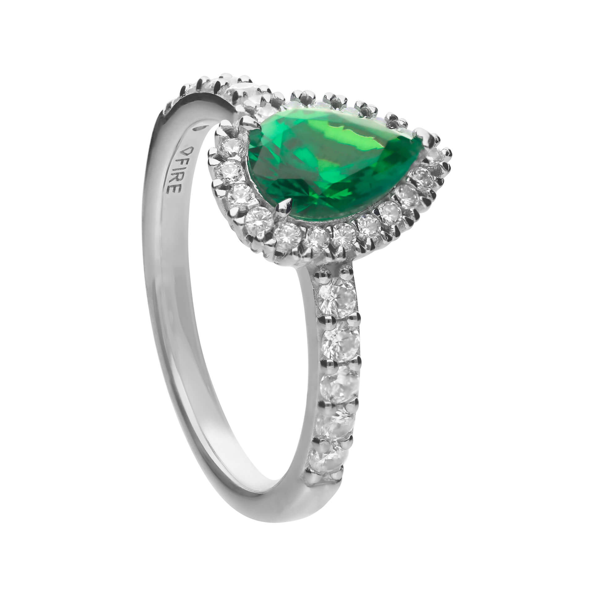 Diamonfire Teardrop and Pave Surround Ring