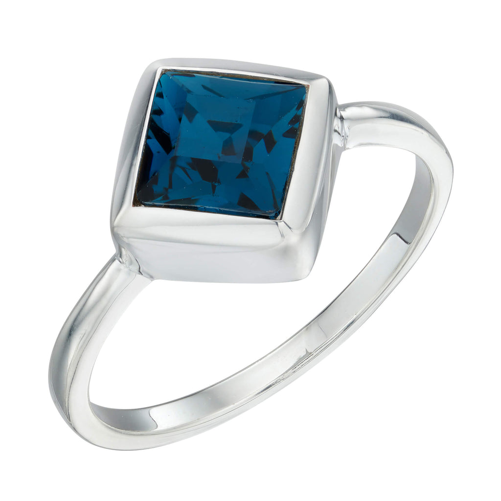 Beginnings Square Kite Ring with Crystal