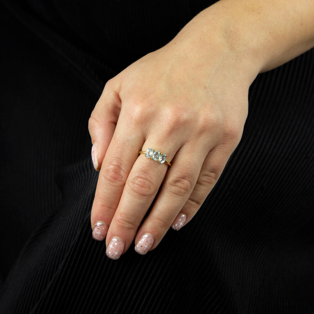 Beginnings Trilogy Ring with Blue Topaz