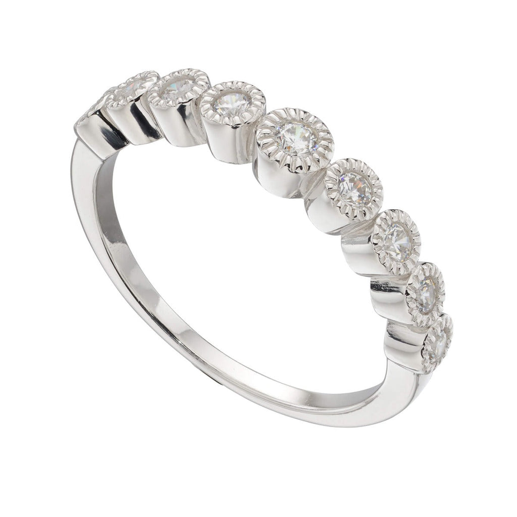 Beginnings Millegrain Edge Cubic Zirconia Ring