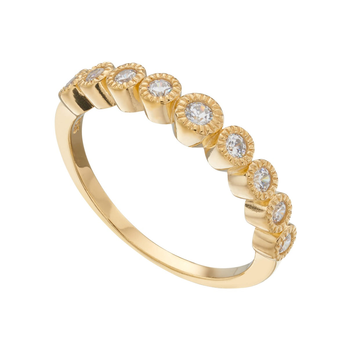 Beginnings Millegrain Edge Cubic Zirconia Ring