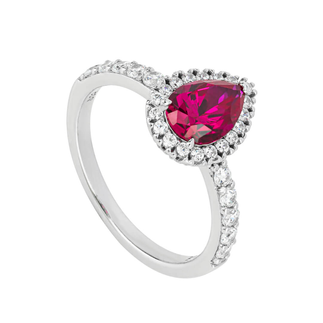 Diamonfire Teardrop and Pave Surround Ring