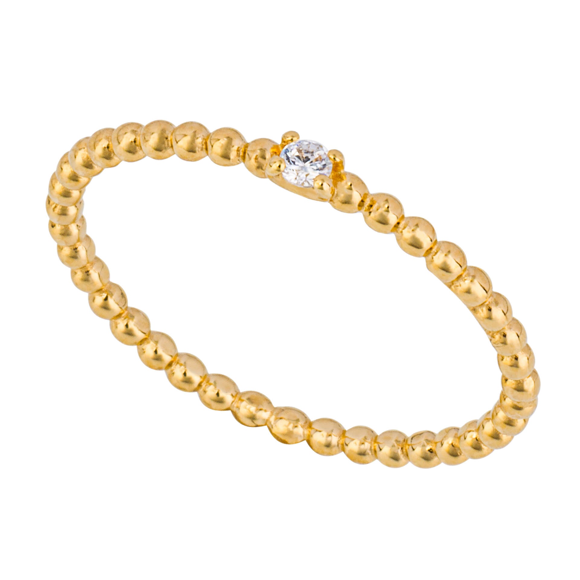 Beginnings Dainty Beaded Ring with CZ