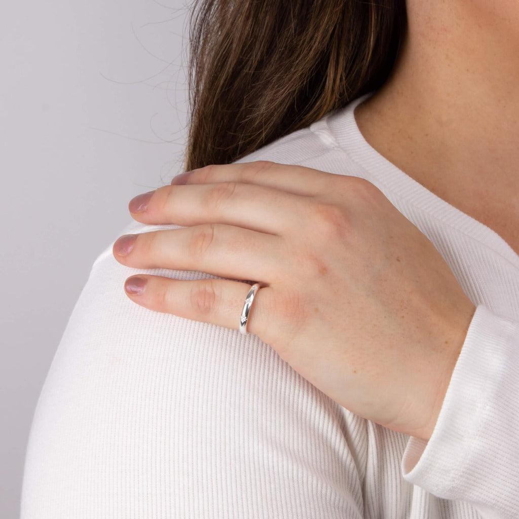 Beginnings Starburst CZ Band Ring