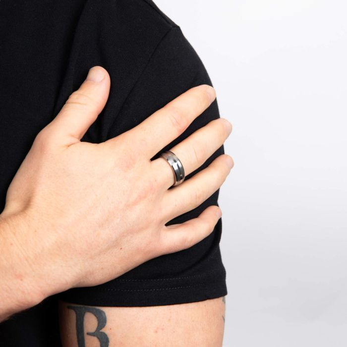 Fred Bennett Brushed and Polished Tungsten Ring