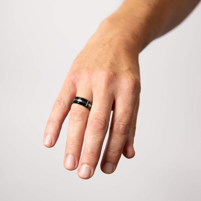 Fred Bennett Tungsten Ring with IP Black Plating