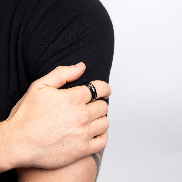 Fred Bennett Tungsten Ring with IP Black Plating