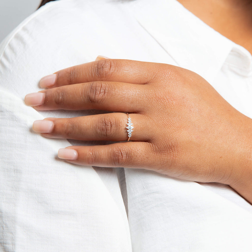 Beginnings Graduated Marquise Cubic Zirconia Ring