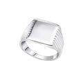 Beginnings Square Signet Ring with Ridged Sides