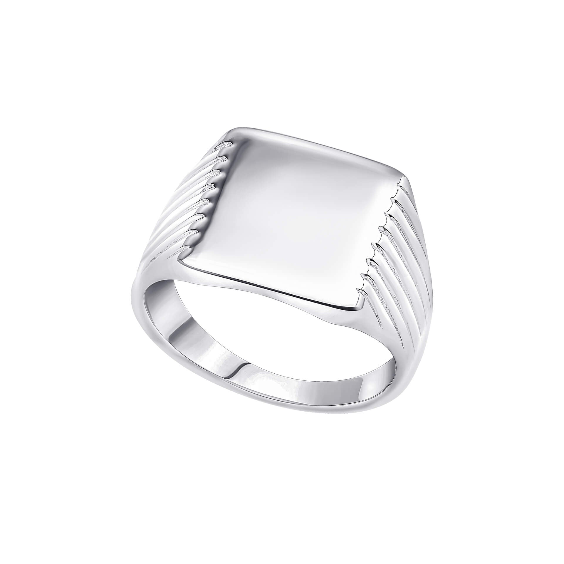Beginnings Square Signet Ring with Ridged Sides