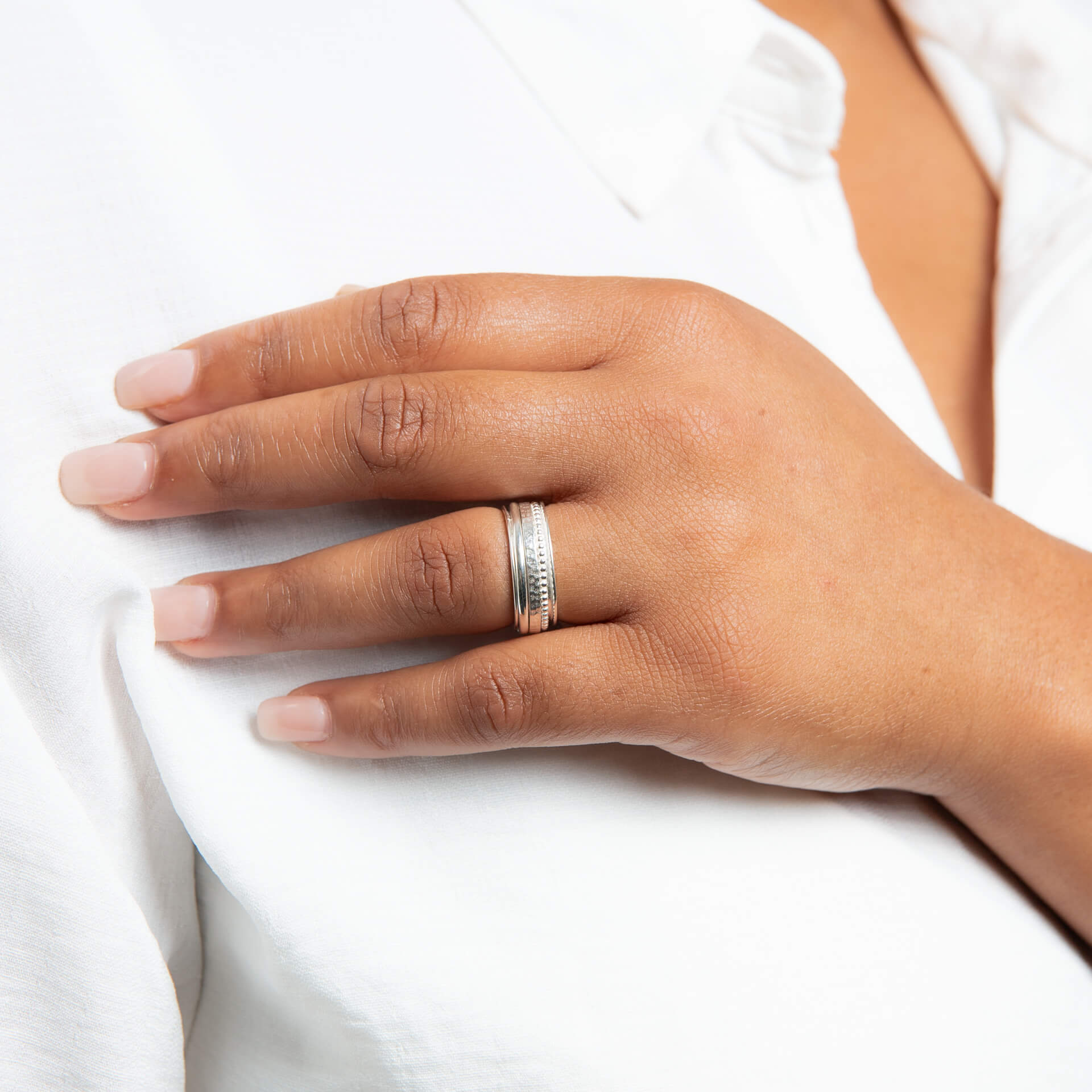 Beginnings Multi Texture Spinner Ring