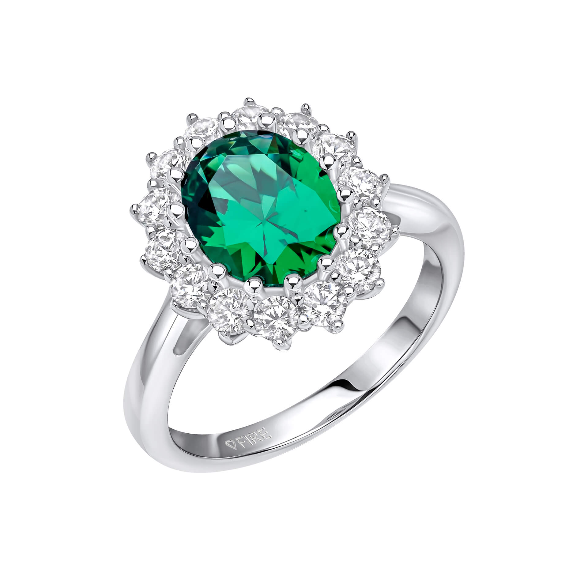 Diamonfire Oval Ring with Surround