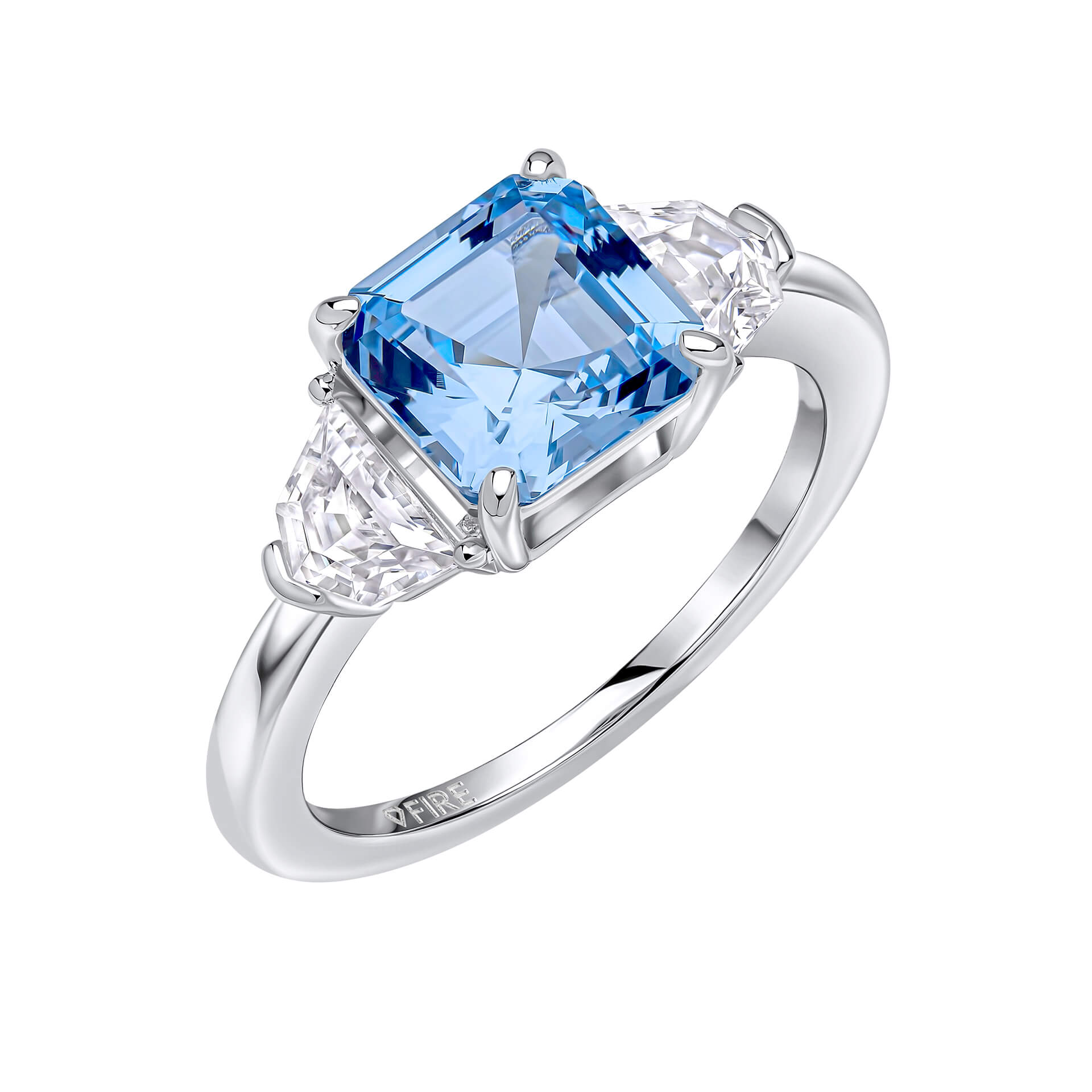 Diamonfire Square Cut Trilogy Ring