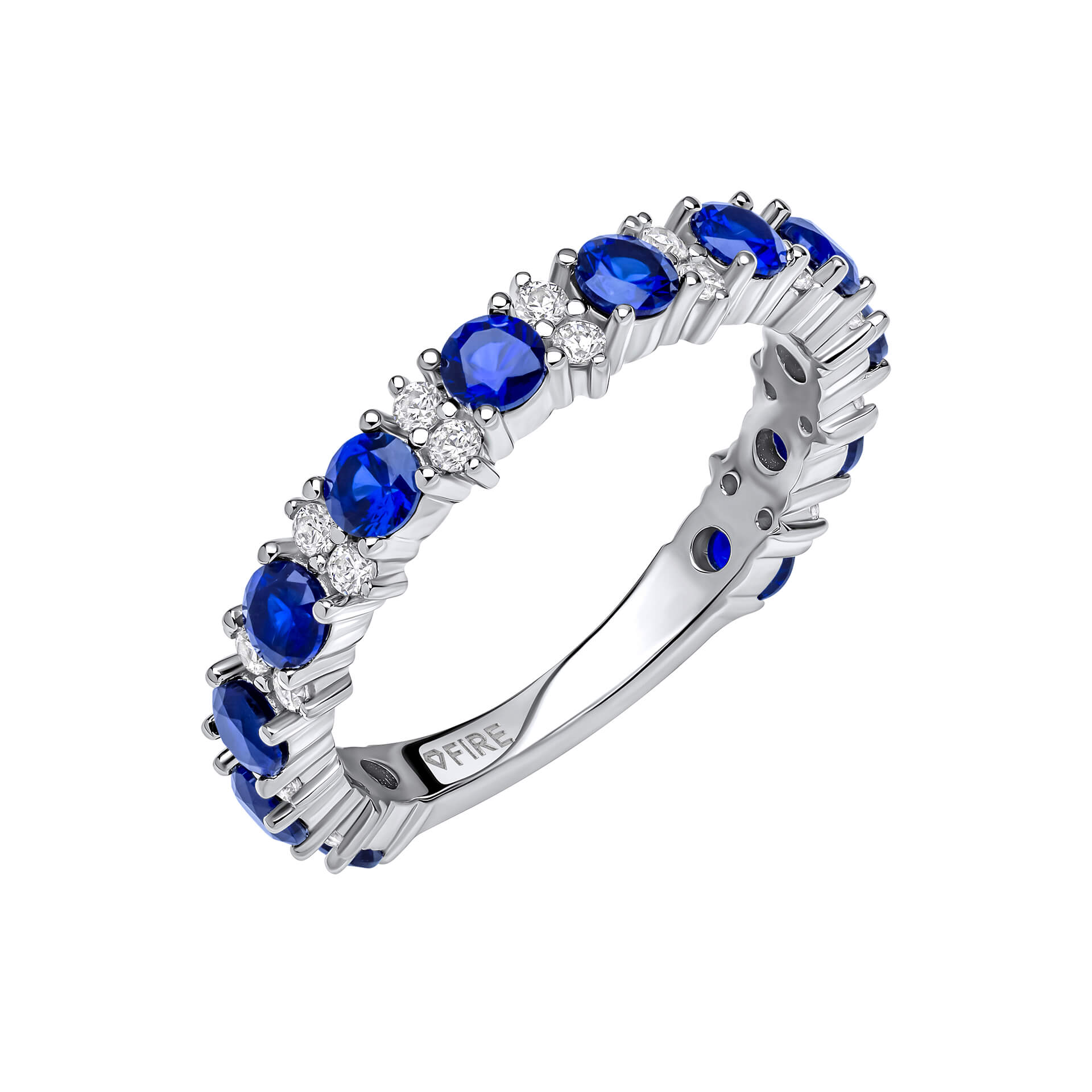 Diamonfire Two Tone Zirconia 3/4 Eternity Ring
