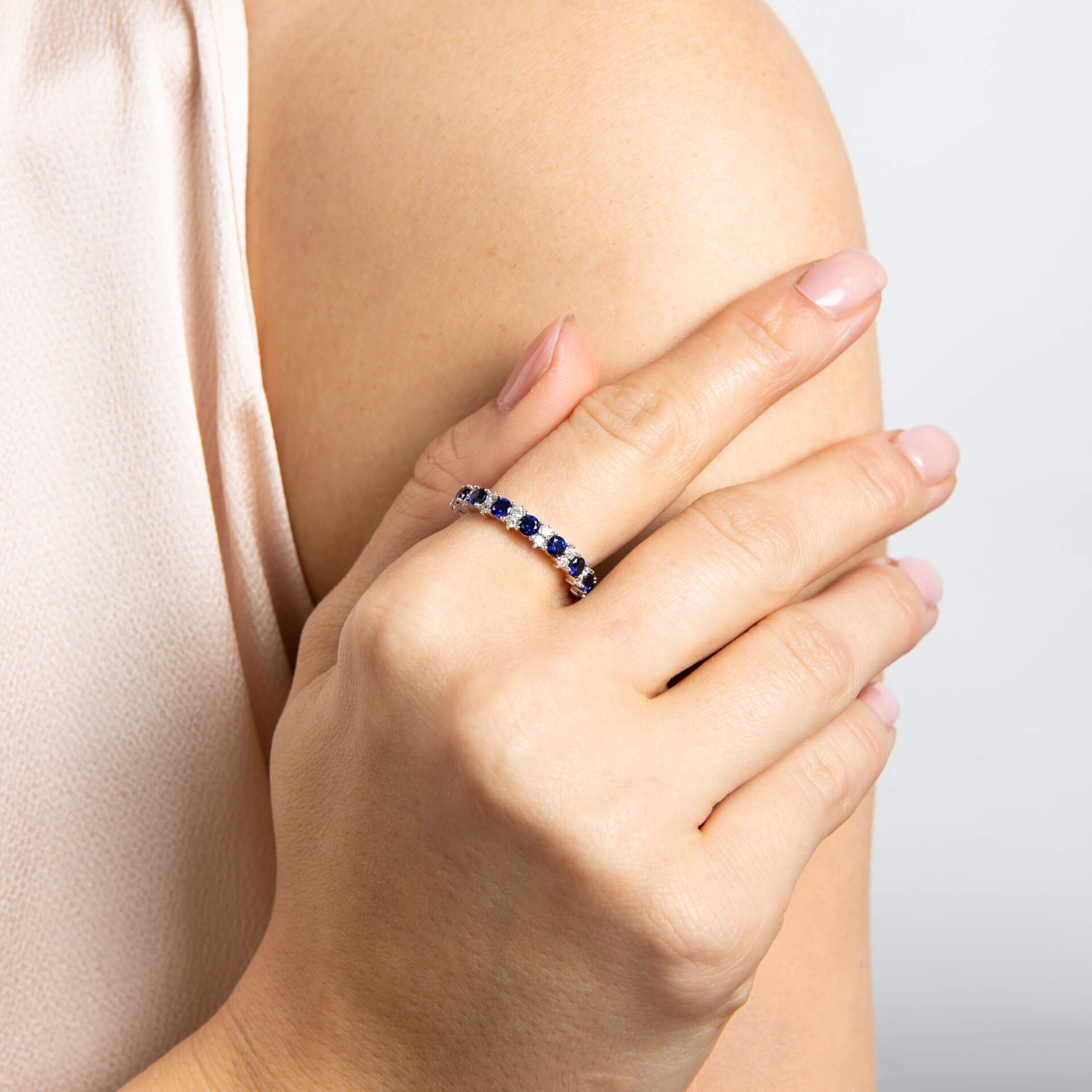 Diamonfire Two Tone Zirconia 3/4 Eternity Ring