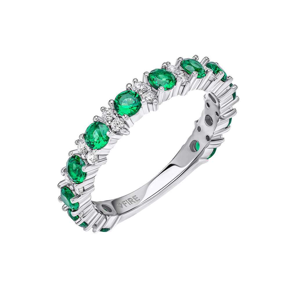Diamonfire Two Tone Zirconia 3/4 Eternity Ring