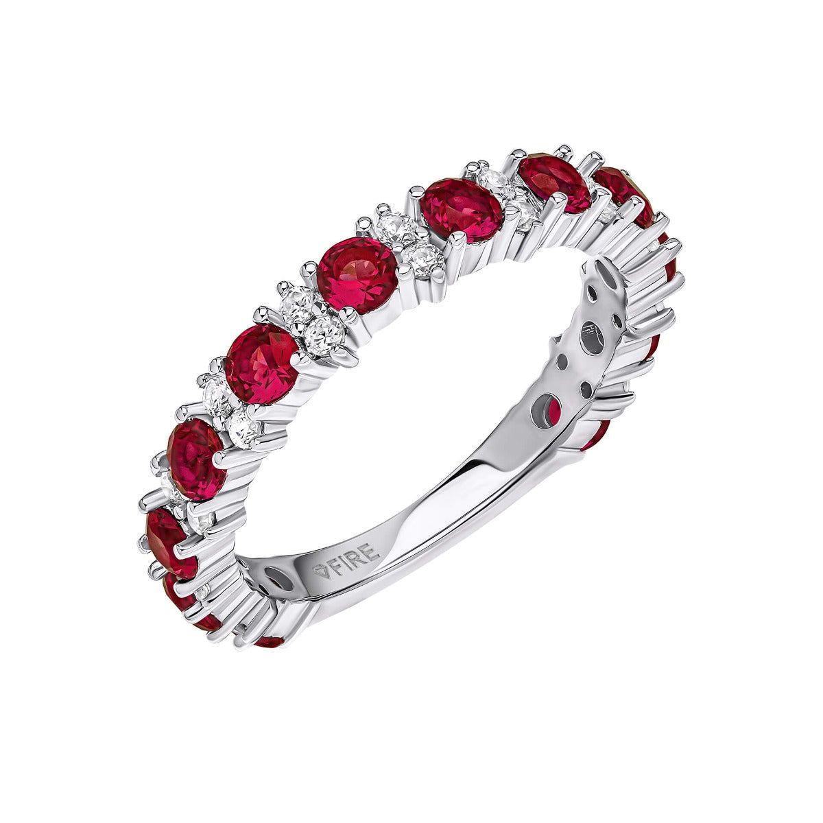 Diamonfire Two Tone Zirconia 3/4 Eternity Ring