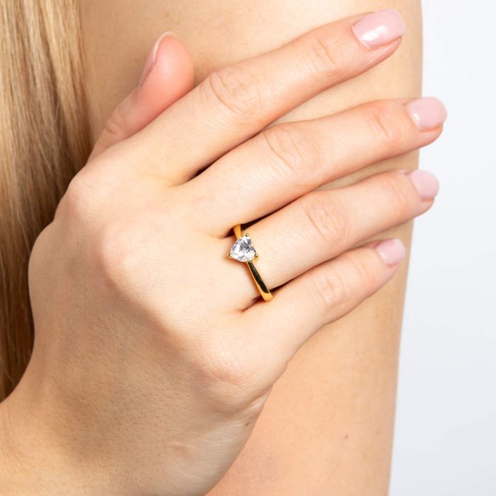 Diamonfire Solitaire Heart Shaped Zirconia Ring