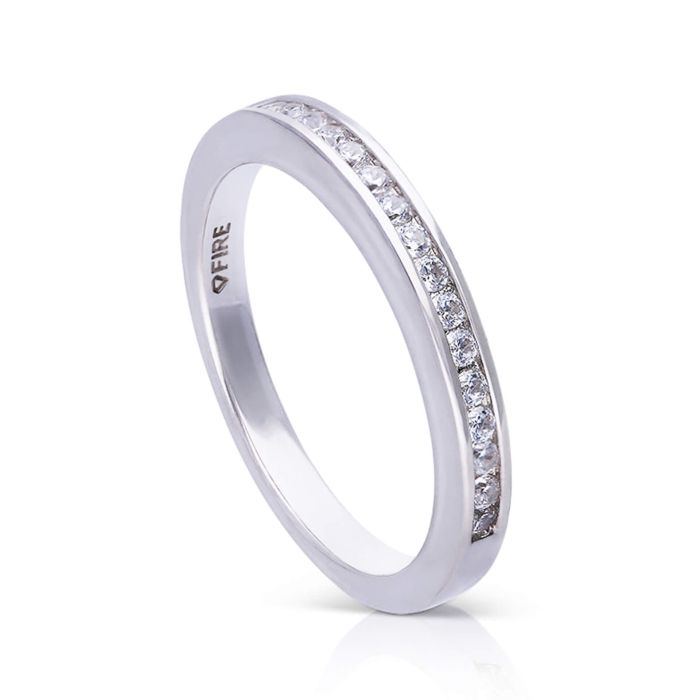 Diamonfire Channel Set Half Eternity Ring