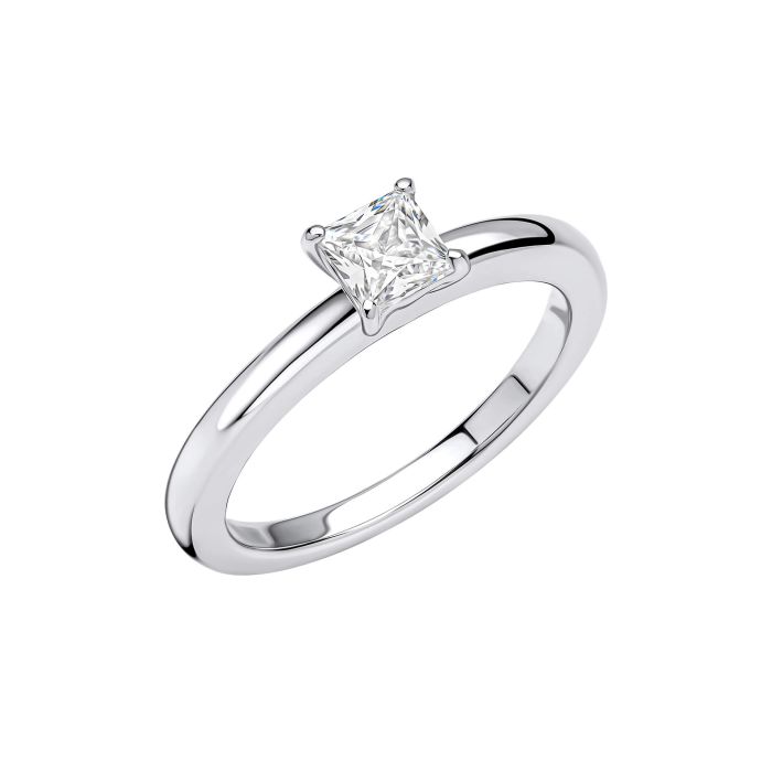 Diamonfire Four Claw Square Solitaire Ring