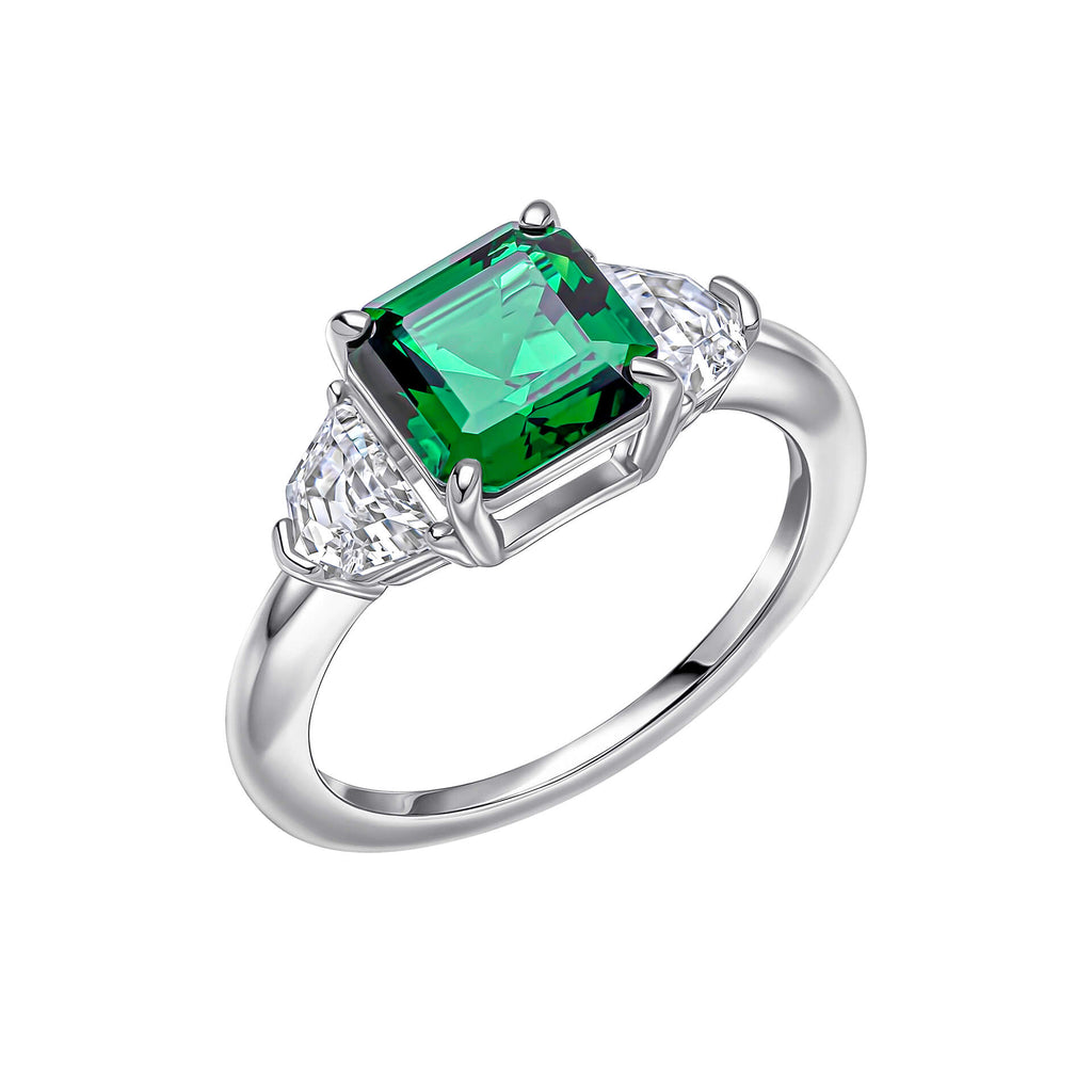 Diamonfire Square Cut Trilogy Ring