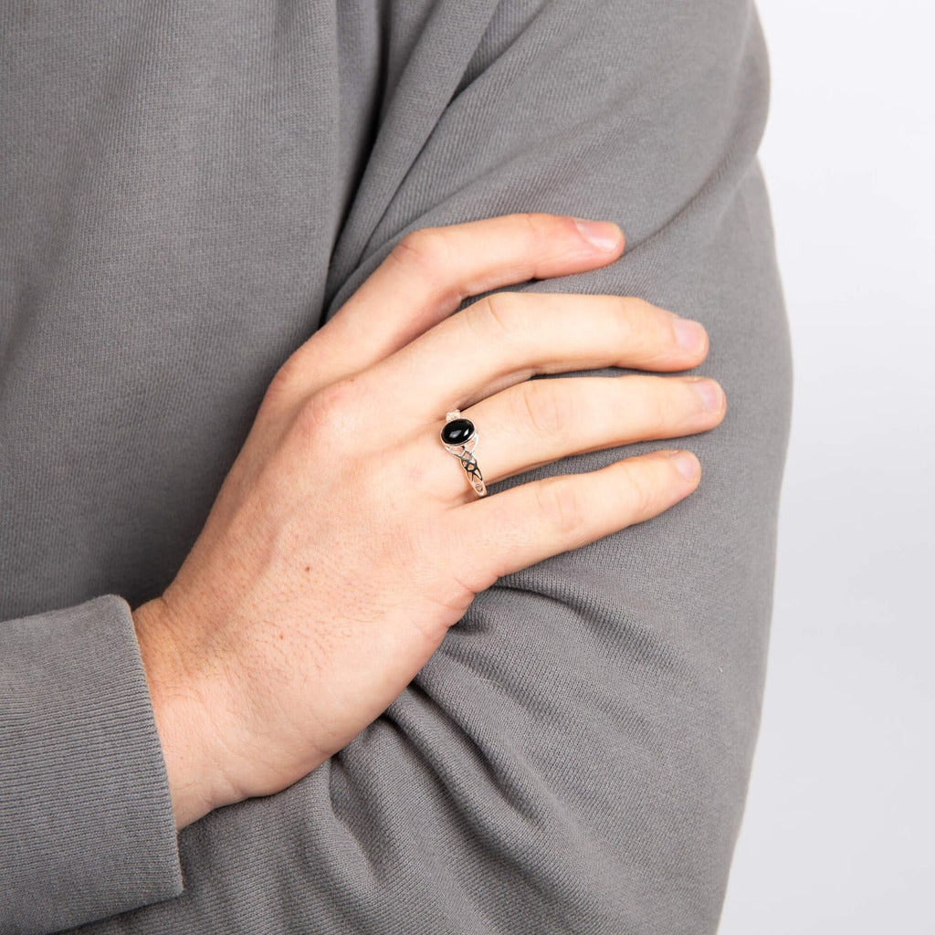 Beginnings Celtic Ring with Black Onyx