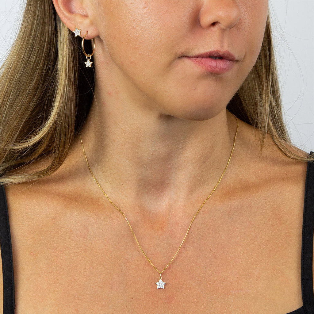 Elements Gold Star Pendant with Diamonds