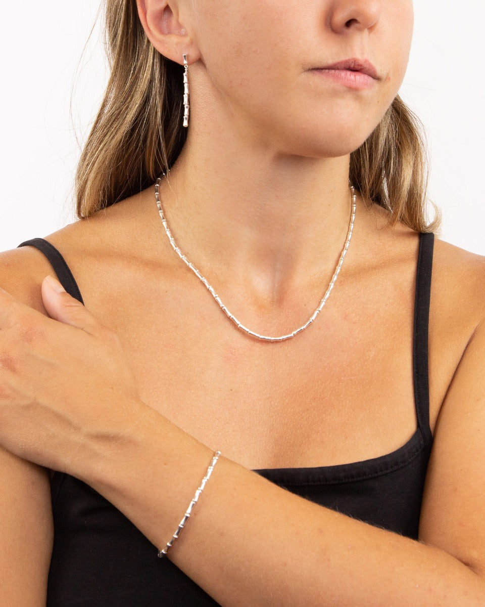 Beginnings Bamboo Silver Necklace