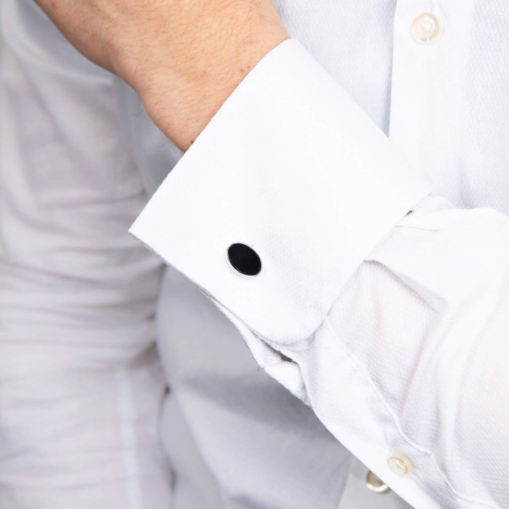 Beginnings Oval Cufflinks with Onyx