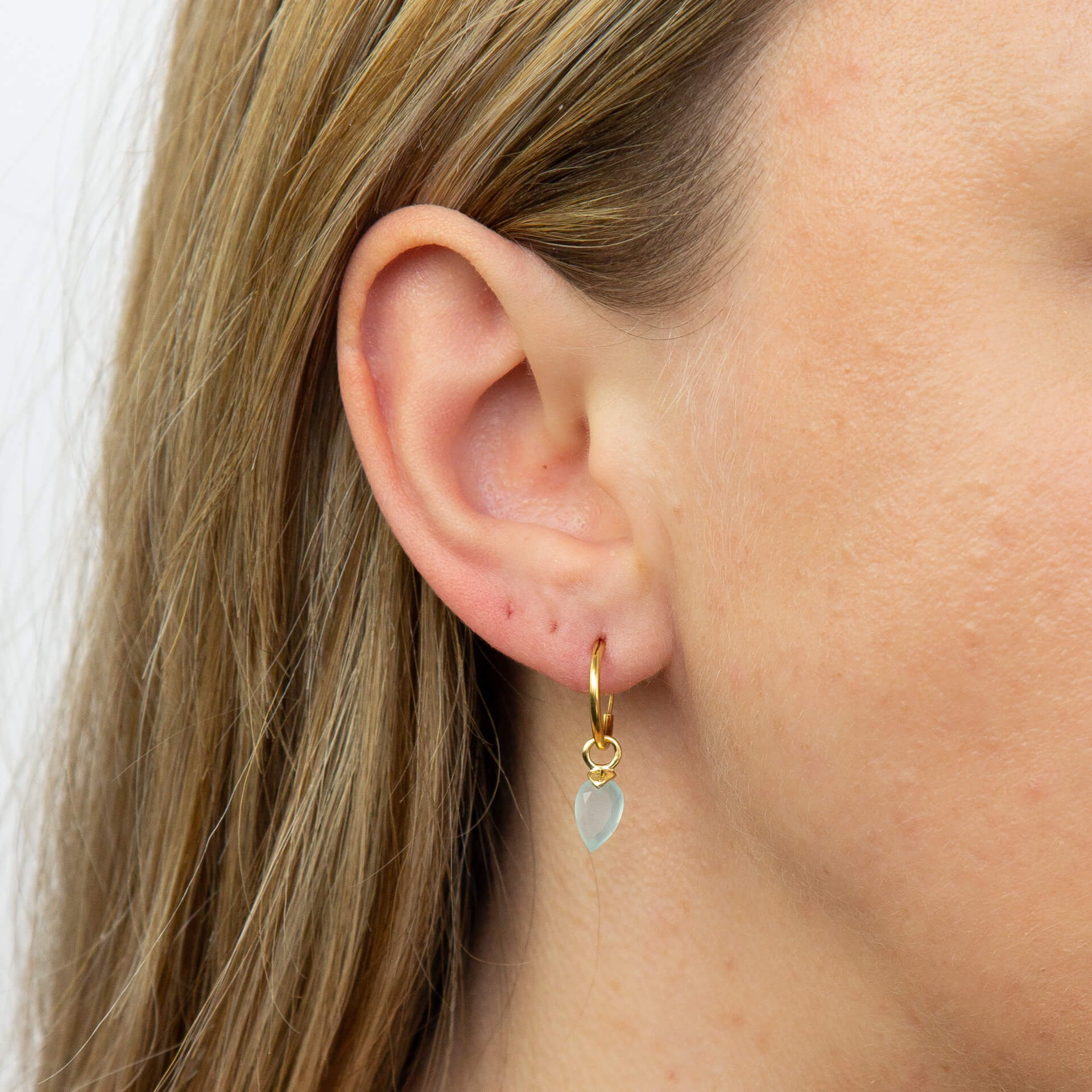 Beginnings Chalcedony Birthstone Hoop Earring Charms