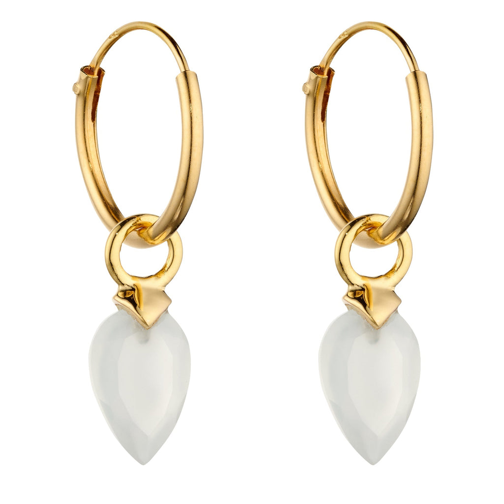 Beginnings Chalcedony Birthstone Hoop Earring Charms