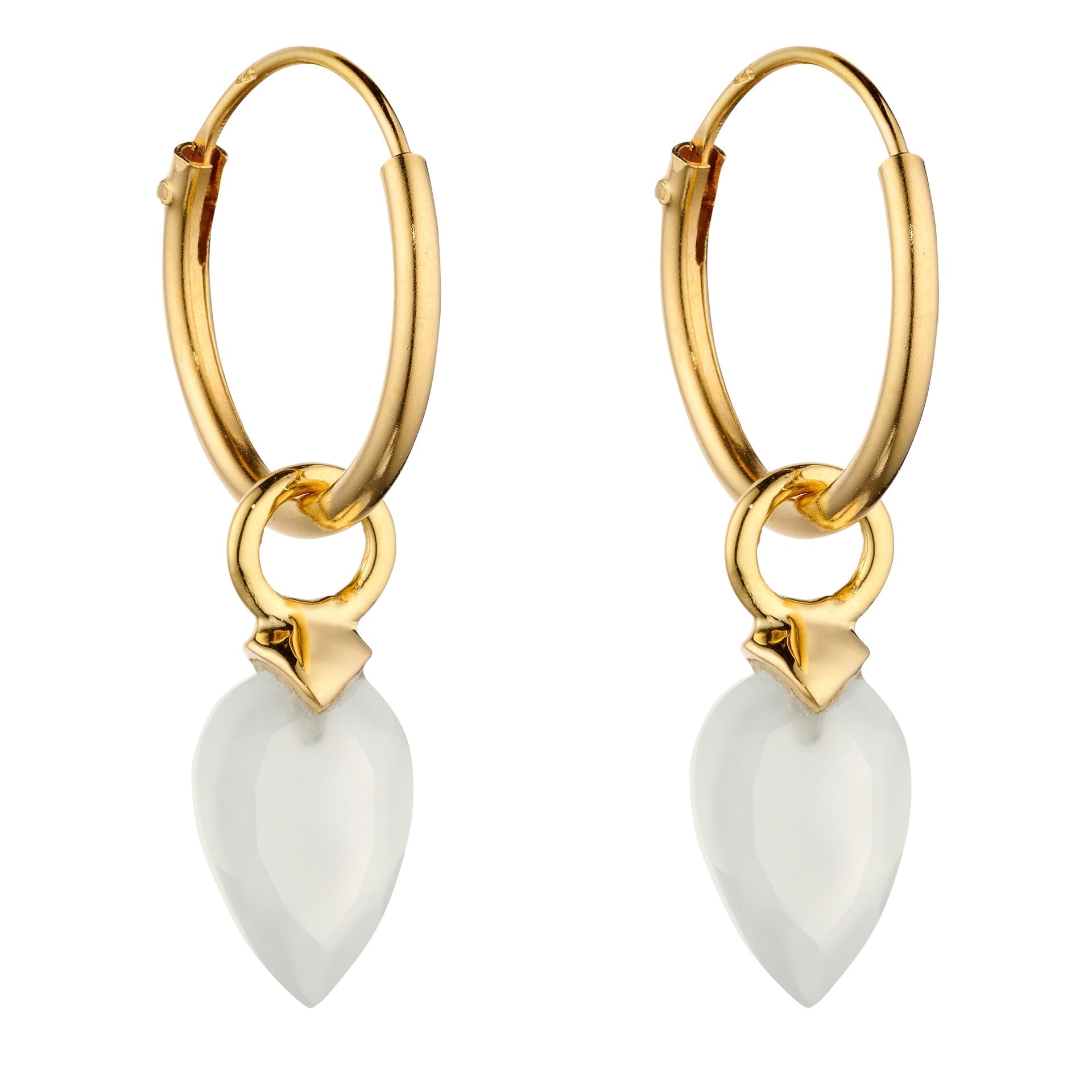 Beginnings Chalcedony Birthstone Hoop Earring Charms