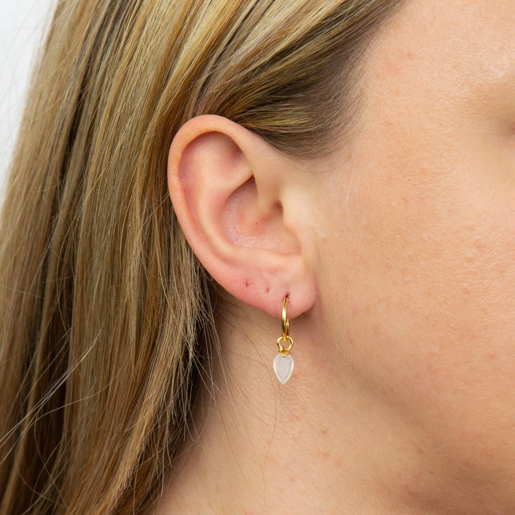 Beginnings Chalcedony Birthstone Hoop Earring Charms