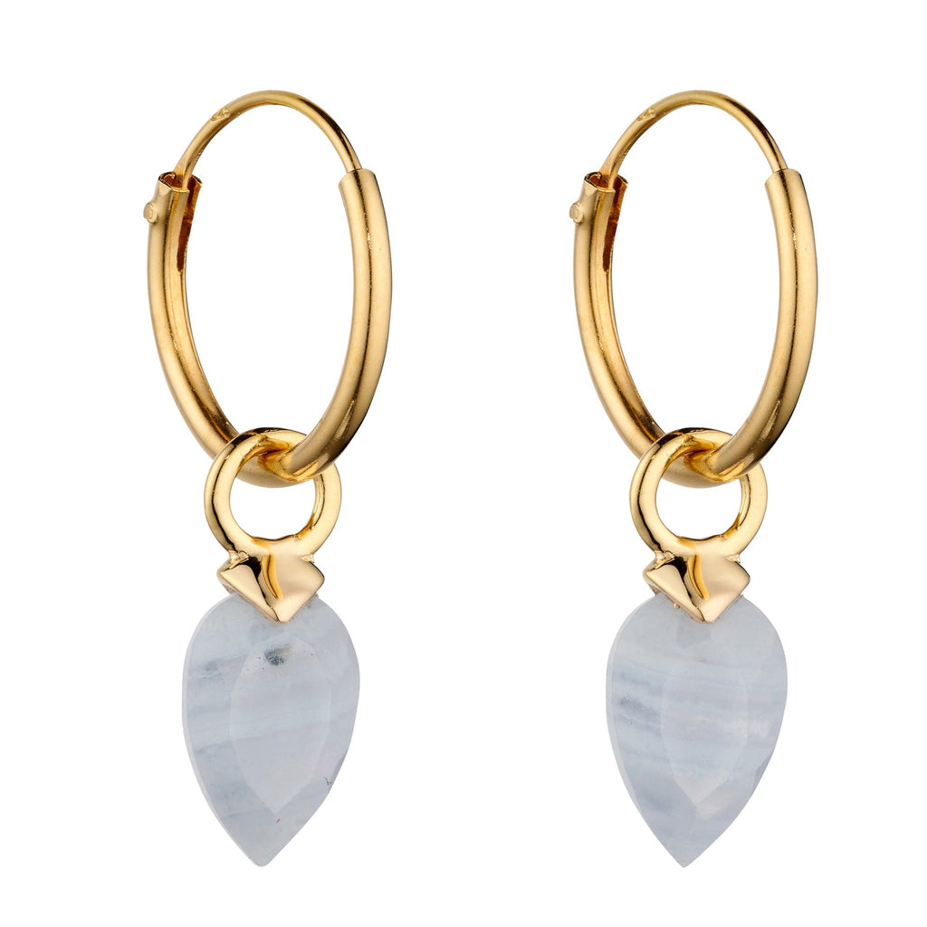 Beginnings Chalcedony Birthstone Hoop Earring Charms