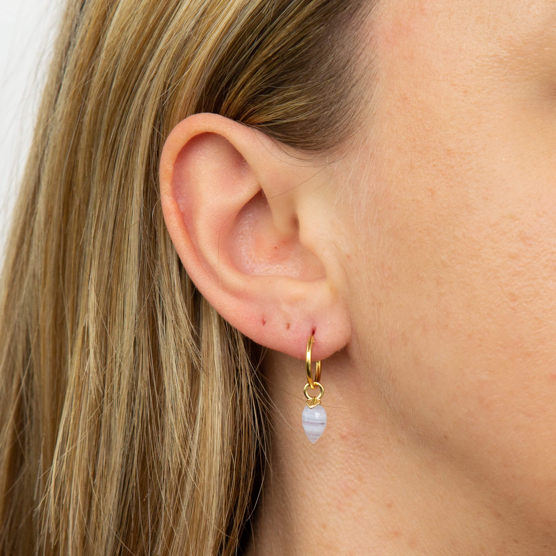 Beginnings Chalcedony Birthstone Hoop Earring Charms