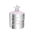D For Diamond Pink Star Music Trinket Box with Crystal